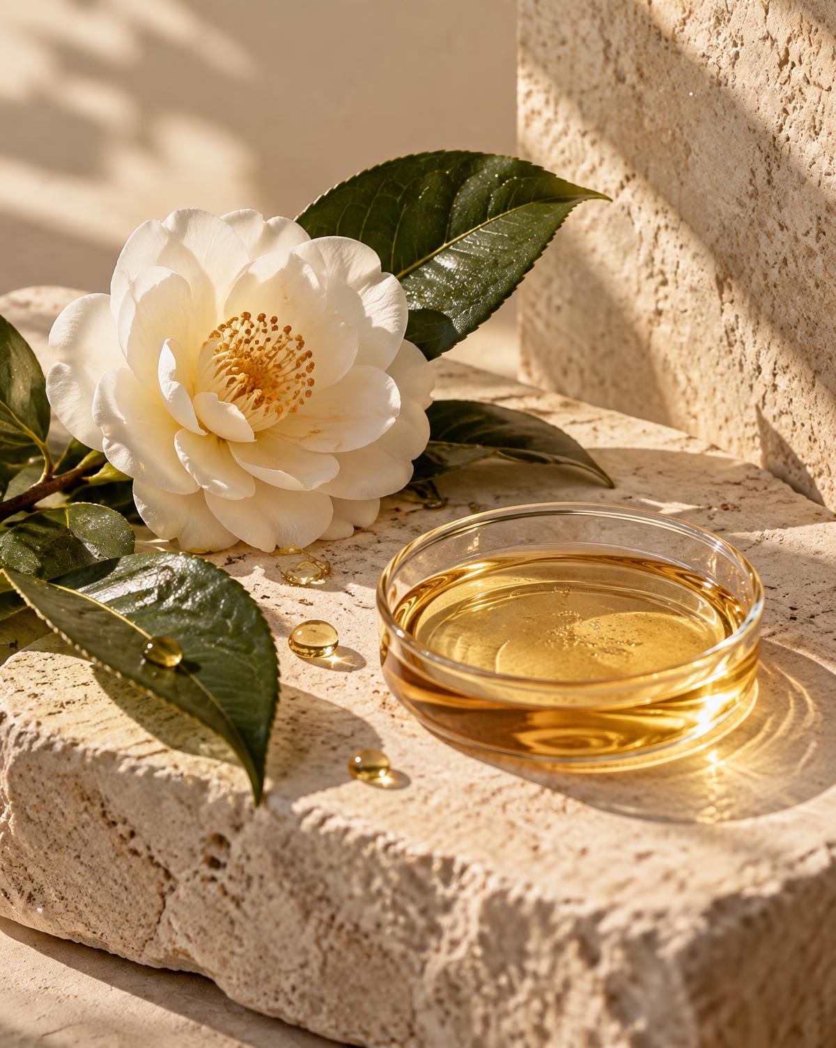 Camellia flower and golden serum formulation